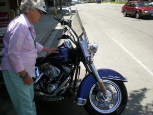 MIL Ru checking out her ride.