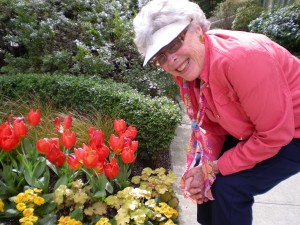 My MIL Ru smelling the ROSES?